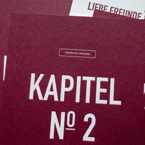 Kombination Einladungskarten Letterpress mit einer Heißfolie in Weiß